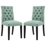 Hawthorne Collections 21.5" Fabric Tufted Dining Side Chair Green (set Of 2). Fixed Price $243.99.