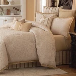 Aico Furniture - Carlton 10 Piece King Comforter Set Ivory. Fixed Price $831.99.