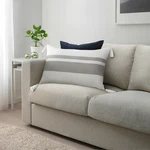 Ikea Falktrymal Cotton Blend Zipper Pillow Cover White / Gray Stripe 16 X 23. Fixed Price $9.99.
