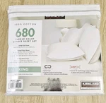 Kirkland Signature 680 Thread Count 6-PIECE Sheet Set, King Bright White. Fixed Price $135.00.