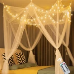 Obrecis White Canopy With Lights For Girls Bedroom Decor, 8 Corner Prince.... Fixed Price $39.83.