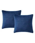 Infinity Home 2PK 18" Square Velvet Plush Textured Decorative Pillows Brick Navy. Fixed Price $29.99.