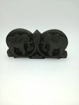 Antique Wooden Hand Carved Elephant Case That Opens Up Contains Two Metal Ap. Fixed Price $110.99.