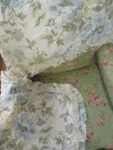 2 Ellen Tracy Soft Blue And Yellow Floral Euro Pillow Shams. Fixed Price $38.00.