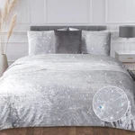 Velvet Duvet Cover Silver Queen Luxury Grey Crushed Winter Boho Crin. Fixed Price $84.99.