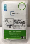 New Mainstays Waterproof Anti-allergen Zippered Stain Mattress Protector Twin. Fixed Price $13.99.