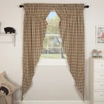 Farmhouse 84"X36"X18" Plaid Prairie Panel Pair Tan Window Curtains Vhc Brands. Fixed Price $49.95.