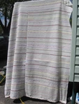 #R67 Vtg Canada Handmade Rag Woven Catalogne Blanket Cotton Mat 68" X 81.5. Fixed Price $89.99.