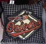 Mlb Baltimore Orioles Logo On 20"X20" Jacquard Pillow By The Northwest Co.. Fixed Price $29.95.