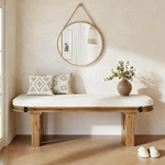 47.24" Solid Wood Entryway Bench With Upholstered, End Of For Bedroom. Fixed Price $149.99.