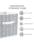 Dii Design Non Woven Storage Cubes Set Of 2 11X11X11 Herringbone Gray New. Fixed Price $10.95.