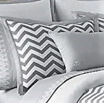 Jill Rosenwald Standard Pillow Sham Buckley Reversible, Gray & White Chevron New. Fixed Price $21.99.