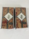 Waterford King Pillow Shams Hamilton Cinnaber Damask New 20X36. Fixed Price $40.99.