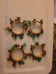 Vintage Beaded Napkin Rings With Leaf And Berry Design. Fixed Price $18.00.