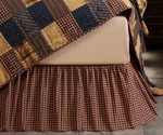Patriotic Patch Rustic Red Plaid Country Bed Skirt Platform Style Dust Ruffle. Fixed Price $46.95.
