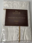 Eddie Bauer Jacquard Pillow Sham Ecru Lodge Collection Tailored Boudoir 12X18". Fixed Price $29.98.