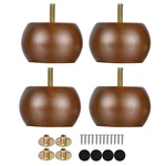 2 Inch Bun Furniture Feet Walnut Round Solid Wooden Ottoman/couch/sofa Legs. Fixed Price $32.80.