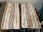 Thomasville Striped Euro Sham 26" Beige Pink Sage Green Cotton Set Of Usa. Fixed Price $49.99.