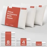 Premium 4 Pack Pillow Protectors With Zipper, Cotton Pick Size. Fixed Price $17.30.