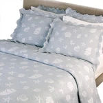 Lamont Home Sea Spray Coverlet Only 100% Cotton Twin Woven Portugal 96 X 68. Fixed Price $77.00.