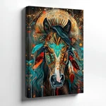 Wall Art Boho Tribal Horse Portrait Canvas Print Colorful Native Style Decor. Fixed Price $89.90.