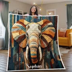 Custom Elephant Quilt Blanket Nature Wildlife Bedding Throw Gift Decor Cozy. Fixed Price $31.56.