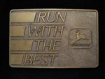 OH13136 Vintage 1988 **john Deere Run With The Best** Tractor Company Buckle. Fixed Price $25.00.