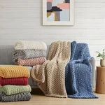 Madison Park Chunky Double Knit Handmade Fluffy Woven Luxury Throws 50X60. Fixed Price $390.56.