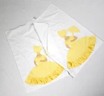 Vtg Pillowcase Set Of 2 Standard Yellow Southern Belle Embroidered Cotton Ruffle. Fixed Price $16.00.
