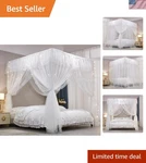 4 Corners Post Ruffle Princess Bed Canopy Curtain-double Layer Cozy Drape Net.... Fixed Price $79.99.
