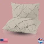 Ebeddy Linens Standard Silver Grey Pinch Pleated Pintuck Pillow Shams Set 20X26. Fixed Price $38.32.