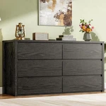6 Drawers Dresser For Bedroom,wide Wood Chest Of Handle Free,black. Fixed Price $147.29.