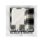 Sunbeam Throw White & Black Buffalo Plaid Microplush Sherpa 50"X60". Fixed Price $26.09.