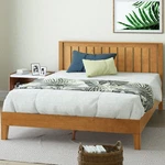 Wood Platform Bed Frame Queen Headboard Rustic Pine Zinus Alexis Deluxe Slat. Fixed Price $588.99.