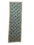 Vintage Blue Gold Embroidered Table Runner 15X46 Boho Cottagecore Artisan Decor. Fixed Price $55.67.