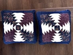 Set Of 2 Quilted Pillows Pineapple Block Pattern American Pacific X 15". Fixed Price $42.00.