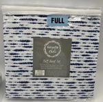 Bungalow Studio Full Sheet Set Flat Fitted 2 Standard Pillow Cases Blue White. Fixed Price $25.00.
