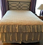 Kwitman & Son Embroidered Bedspread Full Size Floral Ivory Double Ruffle. Fixed Price $199.95.