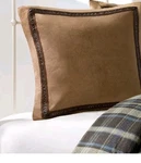 Woolrich Euro Sham 1 Brown 26X26 Leather Look Border Stitch Button Enclosu. Fixed Price $19.50.