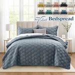 Premium Velvet Bedspread Reversible Soft Plush Coverlet Luxury Quilt Bedding New. Fixed Price $29.39.