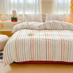 Rainbow Striped Duvet Cover Set Twin 100% Cotton Bedding Colorful Blue Red Bl.... Fixed Price $65.63.