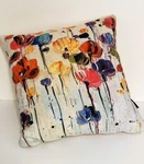 Kavka Designs Multi Colorfu Floral Throw Pillow Painterly Abstract Cotton Linen. Fixed Price $18.00.