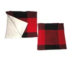Pottery Barn Red & Black Buffalo Checks (2) King Pillow Shams 20X36. Fixed Price $50.40.