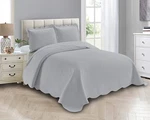 Luxury Oversized Coverlet Embossed Bedspread Set Solid Silver King/california.... Fixed Price $63.72.