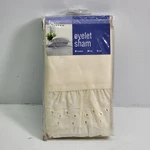 Fresh Ideas X25 Ivory Ruffled Cottage Vintage Chic Lace Eyelet Euro Sham. Fixed Price $34.07.