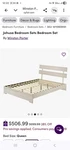 Winston Porter Johusa Queen Bed Frame & Nightstand Set, Light Wood, With Drawers. Fixed Price $770.88.