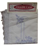 (2) Vintage Fairway Needlecraft Stamped Cross Stitch Pillowcases Lace Edge Nos. Fixed Price $11.99.