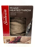 Sunbeam Microplush Electric Heated Throw Blanket Ultra Soft Auto Shut-off 50X60". Fixed Price $44.99.