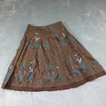 Wd.ny Linen Pleated Skirt Sequins Embroidered Boho Gypsy Twirl Wrap Size 2 Party. Fixed Price $28.49.