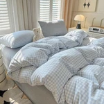 Nayoroom Blue Gingham Comforter Set King Size Plaid Checkered Dorm Bedding 3. Fixed Price $81.94.